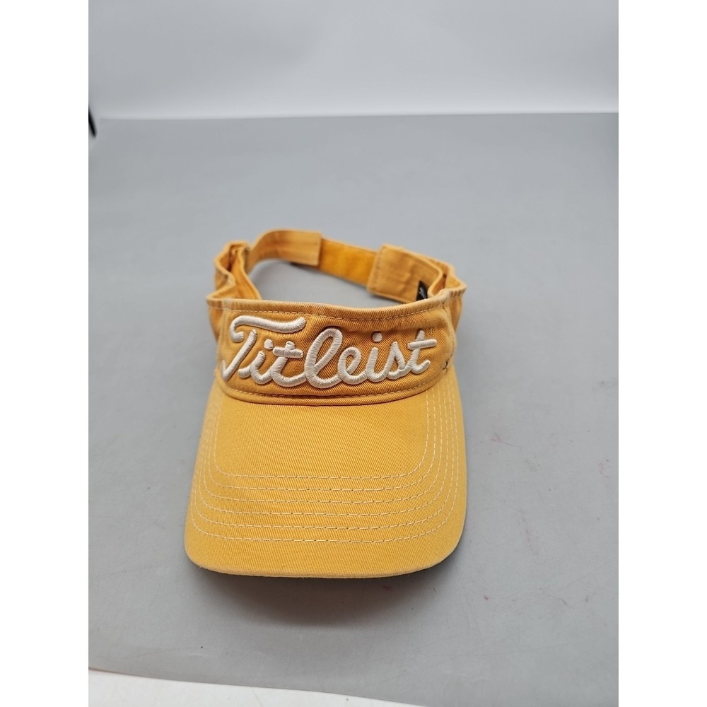 Titleist Visor Cap Hat Gold‎ Adjustable Hook Loop